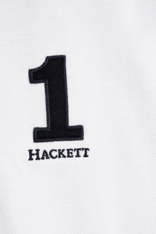 White Hackett Number Poloshirt